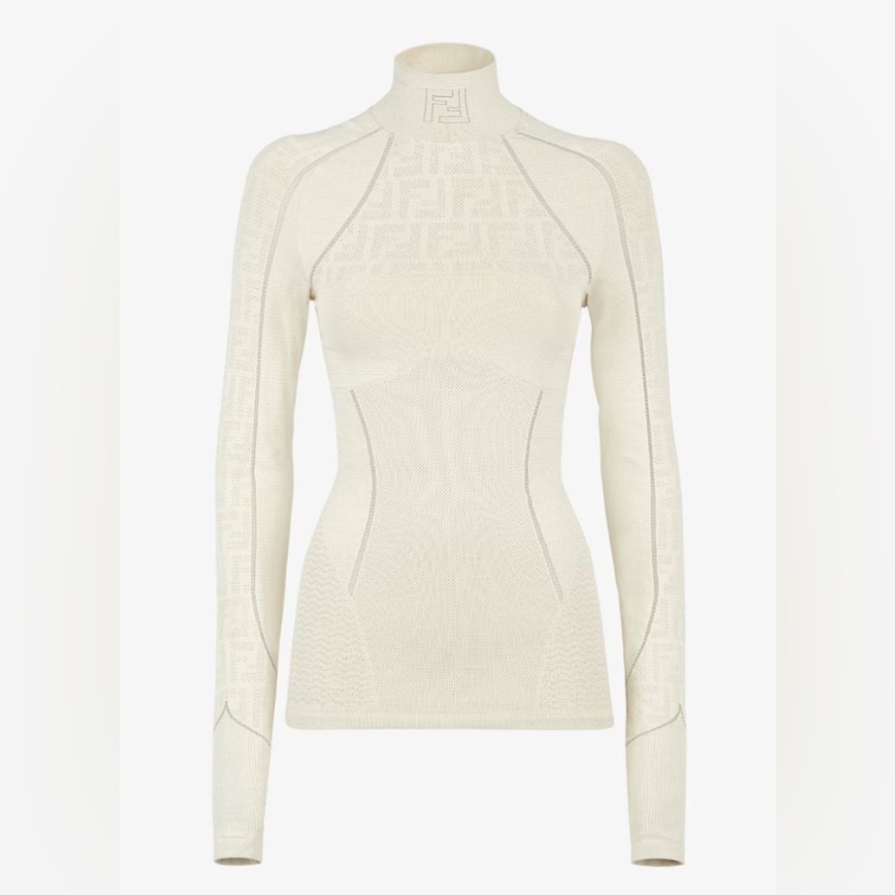 FENDI white tech fabric sweater ski set